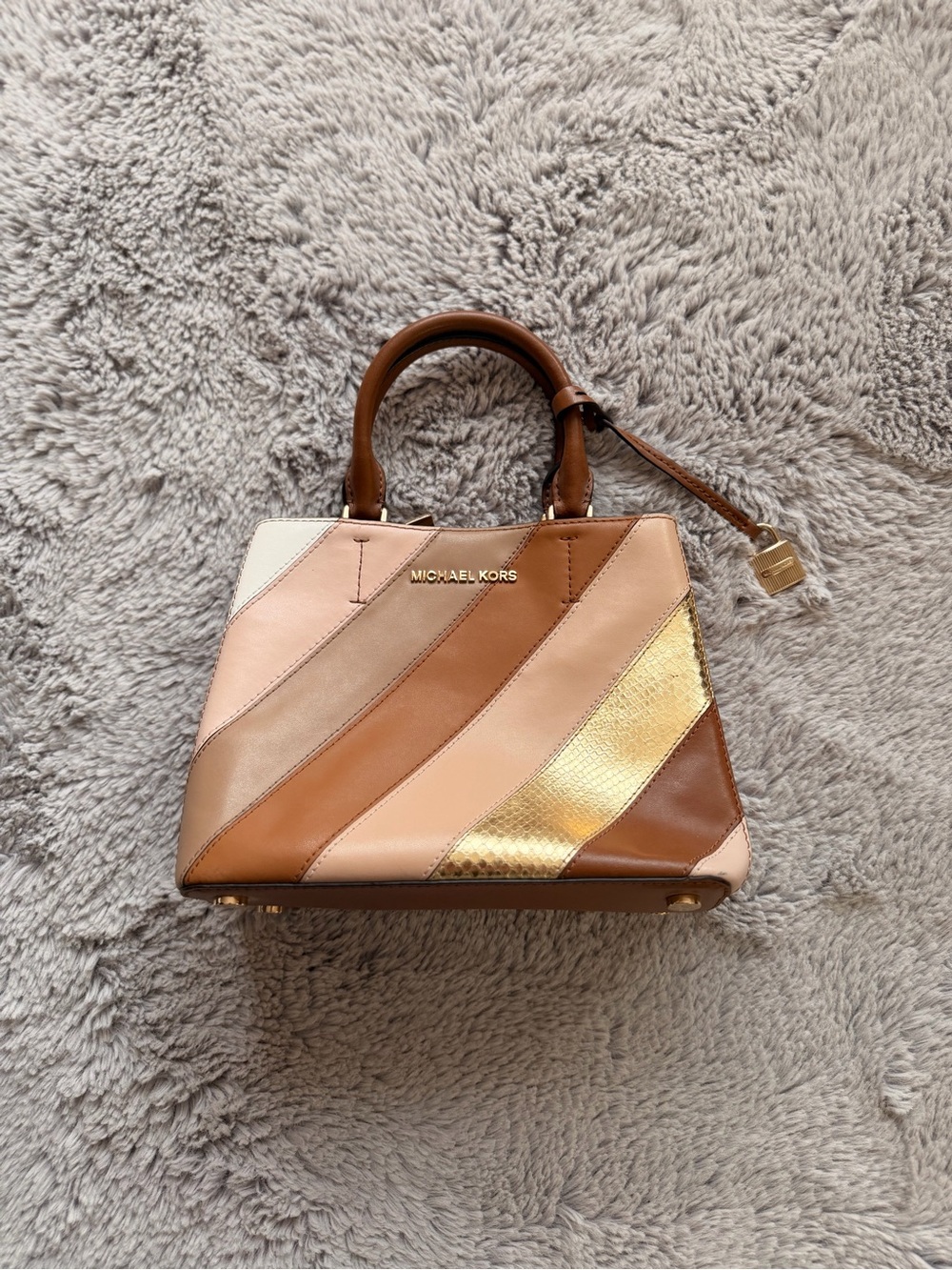 Michael Kors Adele Leather Satchel NWOT